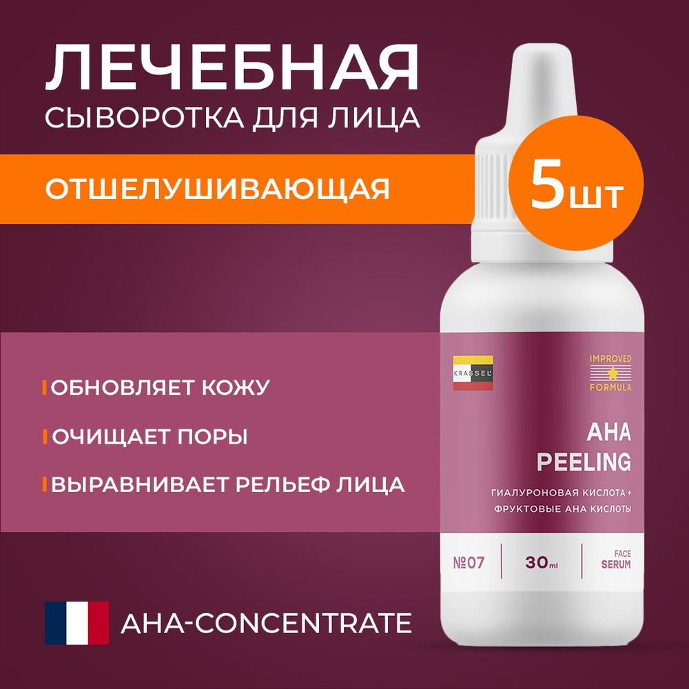 Отшелушивающая гиалуроновая сыворотка пилинг для лица - AHA PEELING от пигментации, постакне, морщин #1