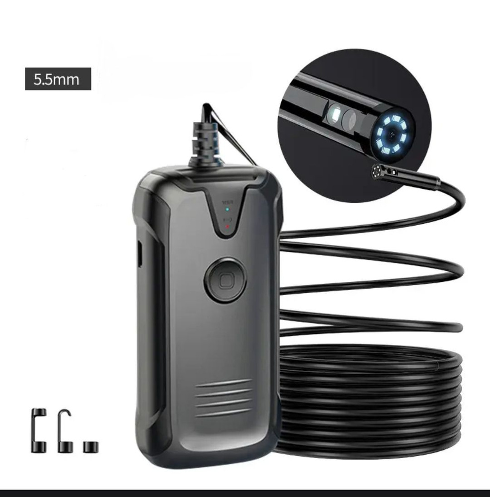 Wifi эндоскоп 2 камеры 5.5мм 5 метров для смартфона на андроид и айфона для диагностики двигателя автомобиля #1