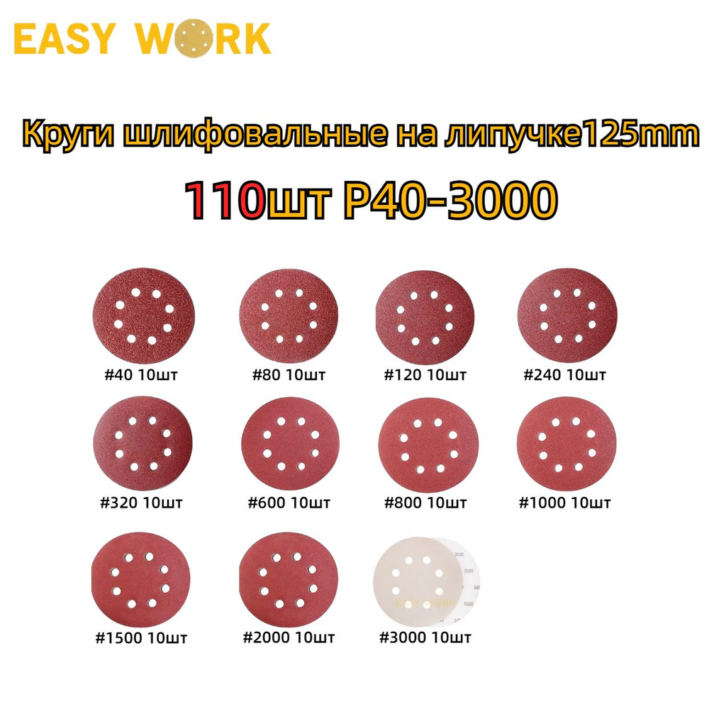 EASY WORK Диск шлифовальный 125 x 1; P40, P3000 #1