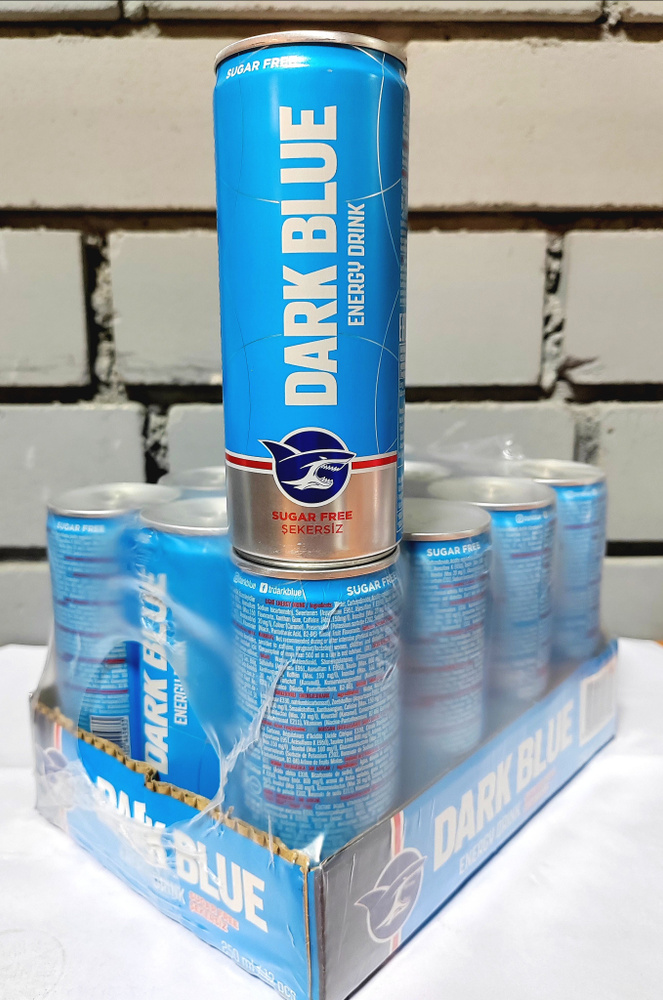 Напиток энергетический Dark Blue без сахара, 250 мл х 12 банок, Турция  #1
