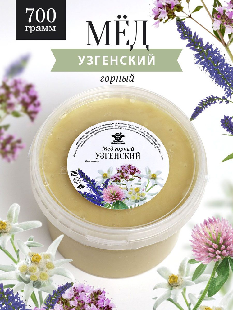 Узгенский горный мед 700 г, для иммунитета, вкусный подарок, полезный подарок  #1