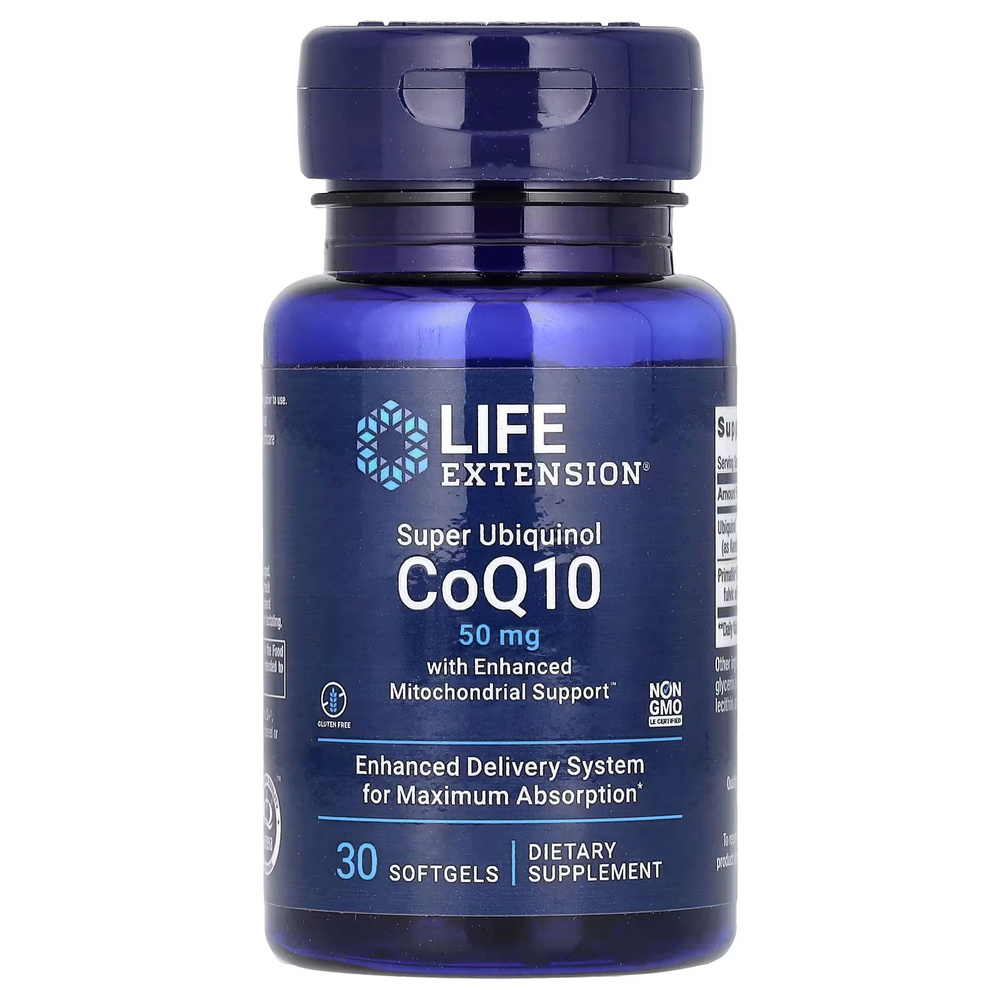 Коэнзим Q10 50 мг убихинол Life Extension Super Ubiquinol CoQ10 50 мг, 30 капсул  #1