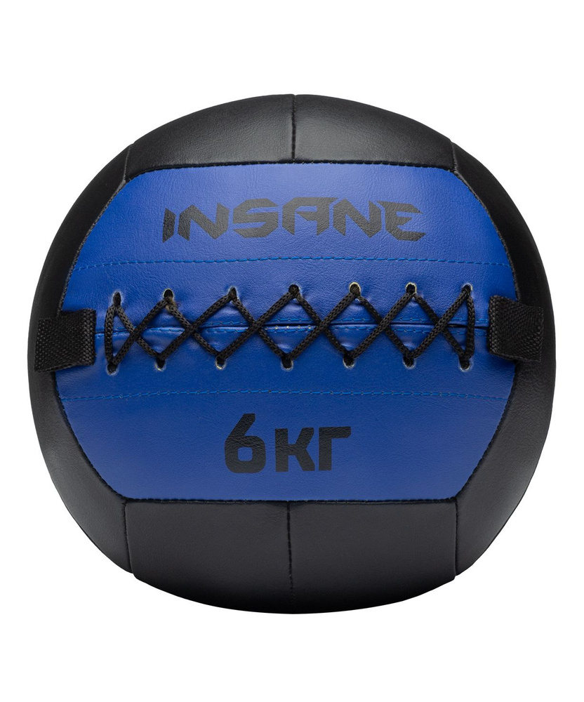 Медбол IN24-WB100 от Berger. Мяч для фитнеса, аэробики и кроссфита. Вес: 6 кг. D - 25 см. Цвет: черный/синий. #1