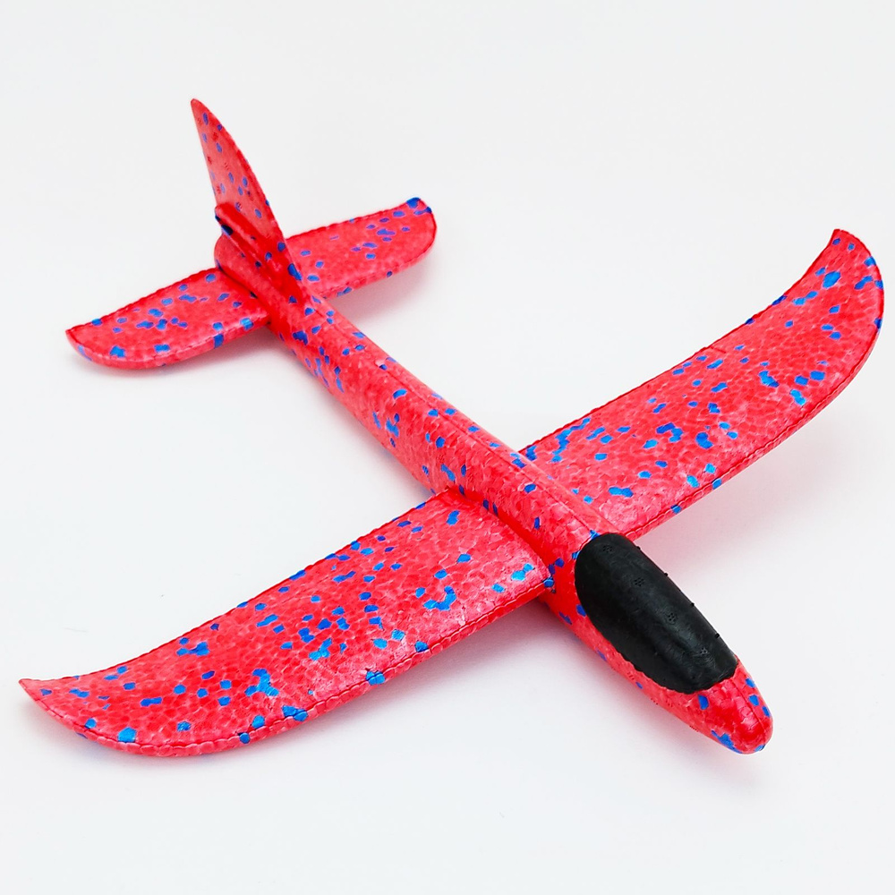 Самолет-игрушка планирующий метательный, красный, пенопластовый, 36см  #1