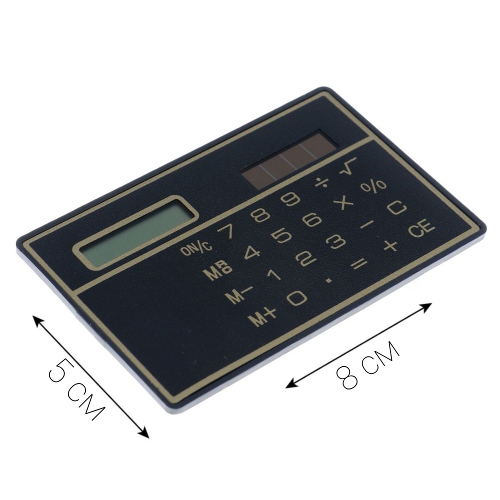 Калькулятор карманный плоский, 8-разрядный, работает от света, 8 x 5 см  #1