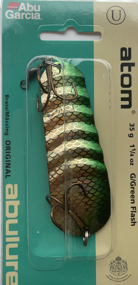 Блесна колеблющаяся ABU GARCIA ATOM 35гр 9см G/Green #1