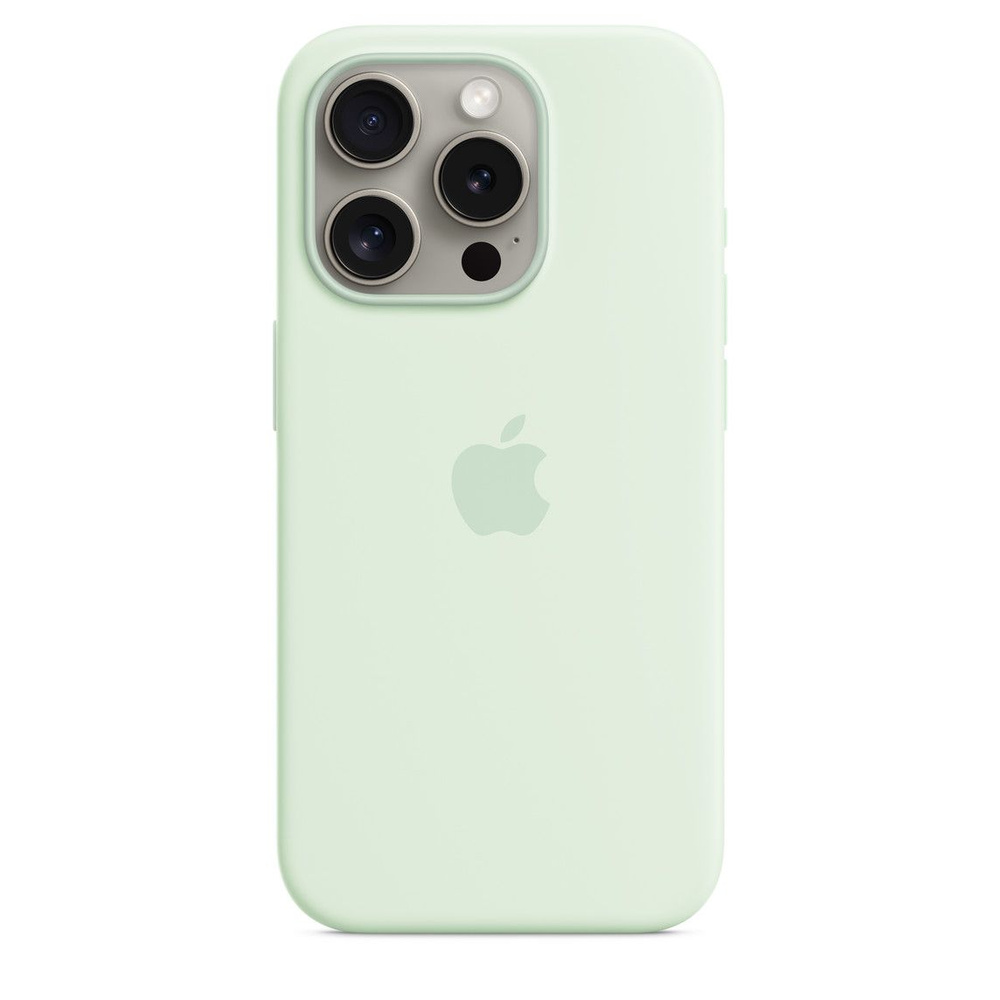 Чехол Apple Silicone case для iPhone 15 Pro, цвет Soft Mint (MNWL3ZM/A) #1