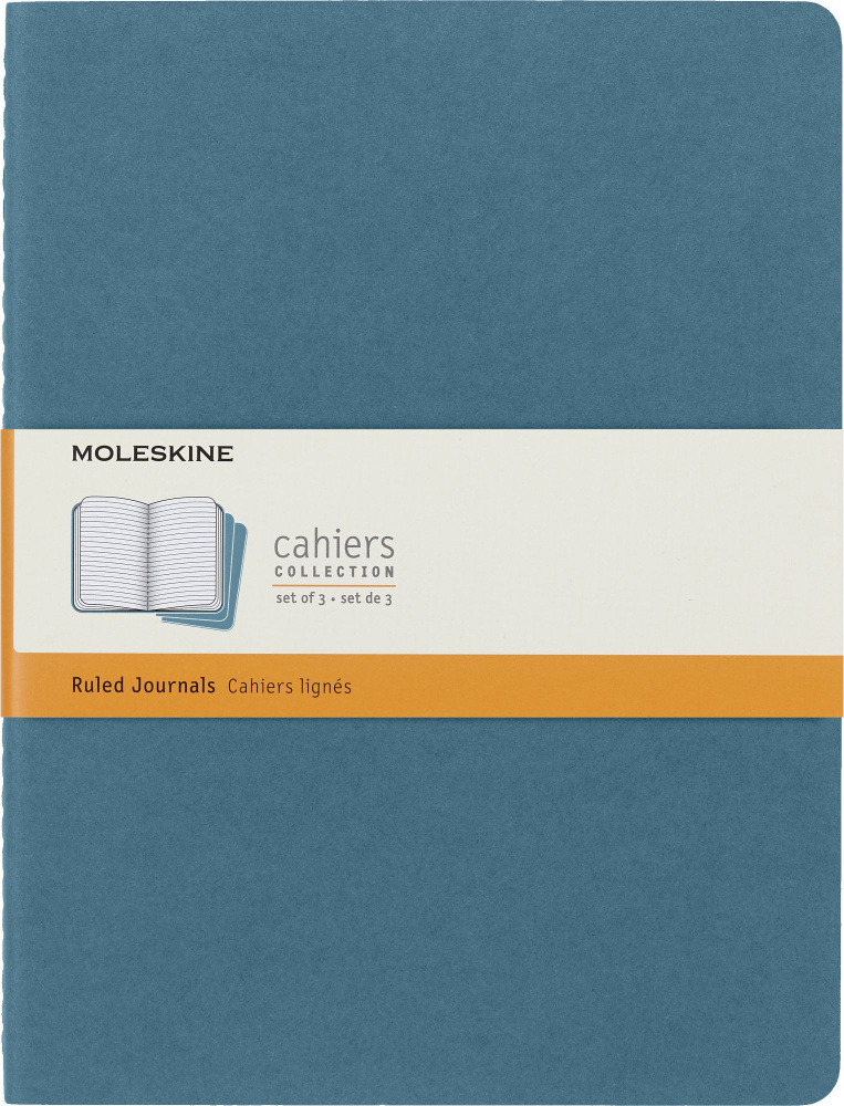 Блокнот Moleskine CAHIER JOURNAL CH021B44 XLarge 190х250мм обложка картон 120стр. линейка голубой (3шт) #1