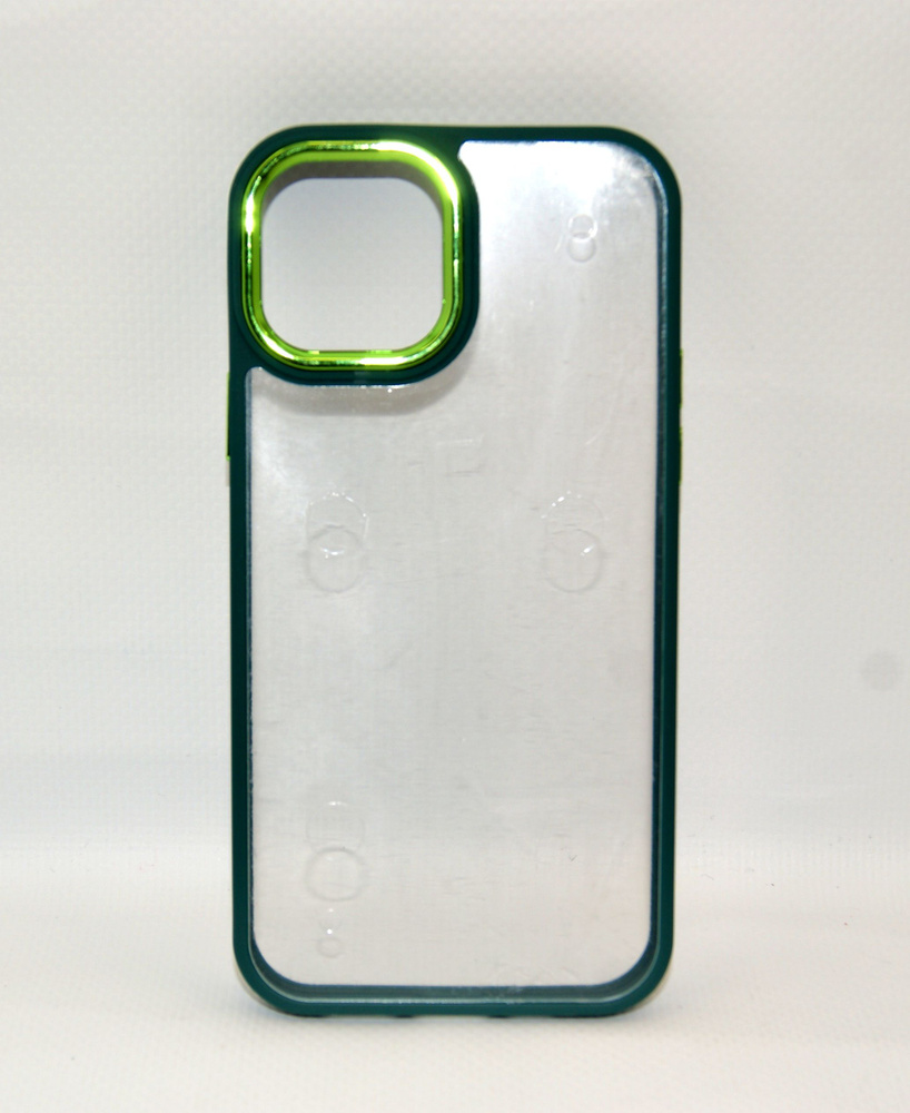 Силиконовый чехол на iPhone 12pro зеленая рамка #1