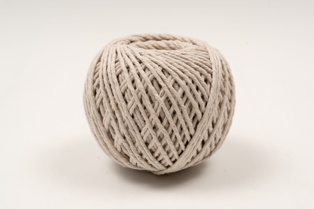 Шпагат хлопковый Kraftcom, 2мм х 100м (4шт), цвет - белый / шпагат для вязания, веревка для плетения #1