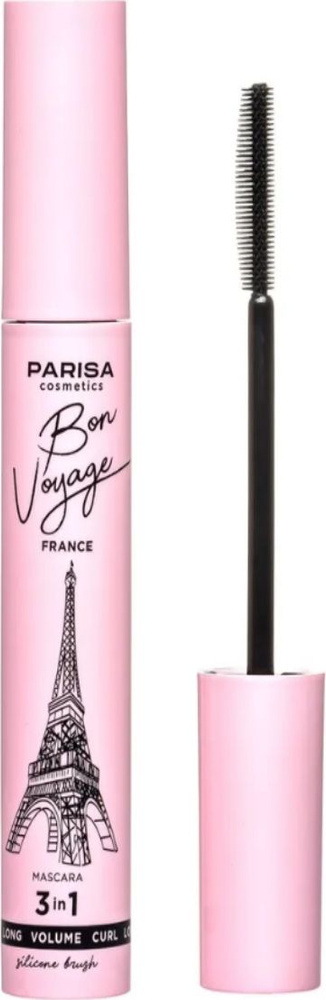 Parisa Cosmetics / Париса Косметикс Тушь для ресниц Франция Curl Volume Long черная с силиконовой щеточкой #1