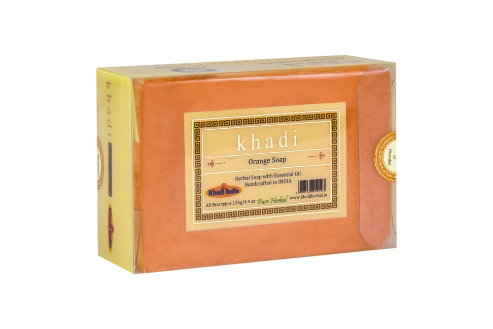 Khadi ORANGE SOAP, Khadi India (АПЕЛЬСИНОВОЕ МЫЛО ручной работы с эфирными маслами, Кхади Индия), 125 #1