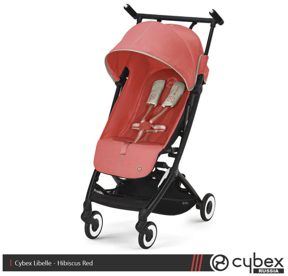 Прогулочная коляска Cybex Libelle Hibiscus Red красный, компактная и легкая в ручную кладь для ребенка #1