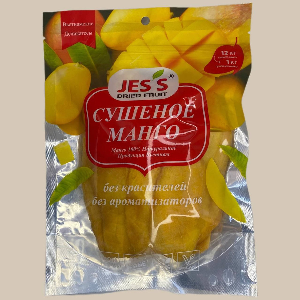 Jes's Dried Fruit Манго сушеное (Без ГМО, Без Красителей, Без Ароматизаторов) Вьетнам 500 г  #1