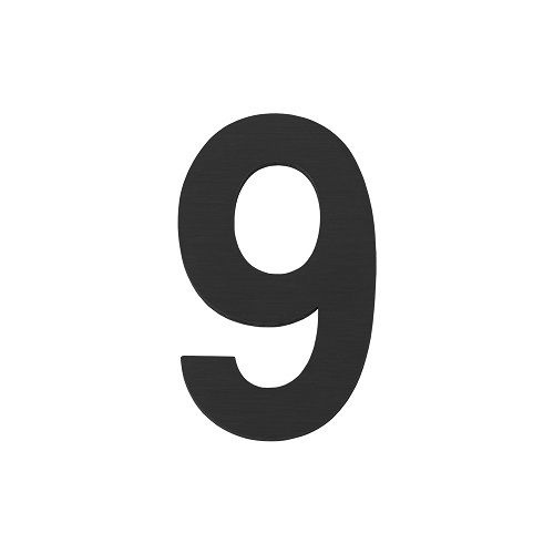 Цифра дверная самоклеящаяся FUARO "9" SS304 (50х30) BL черный /46975/  #1