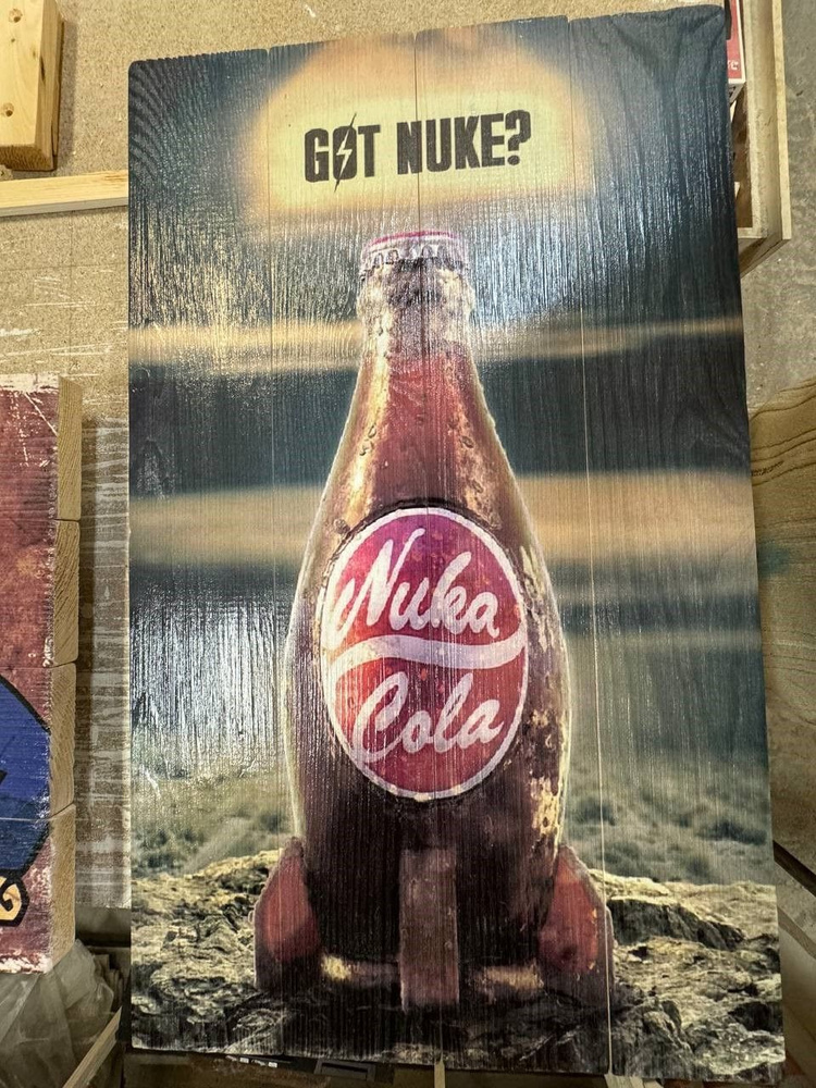 Табличка на досках Fallout Nuke Cola 38x60 см #1