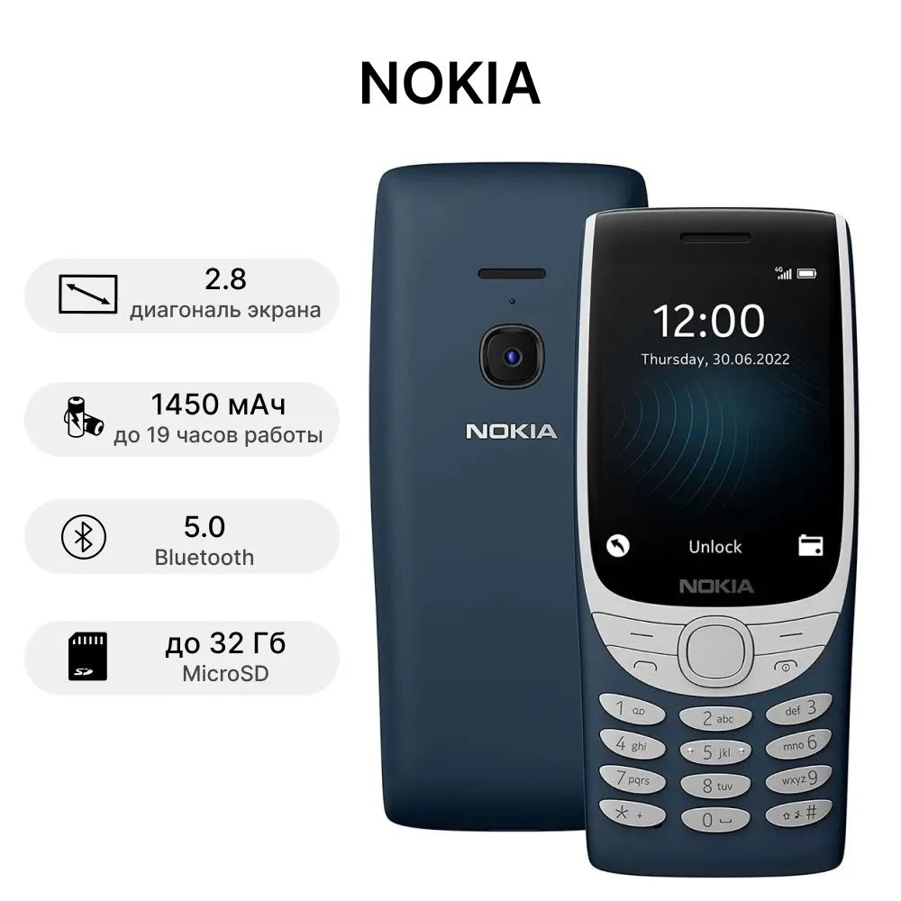 Мобильный телефон Nokia 8210 Dual SIM, темно-синий - купить по выгодной  цене в интернет-магазине OZON (1012232087)