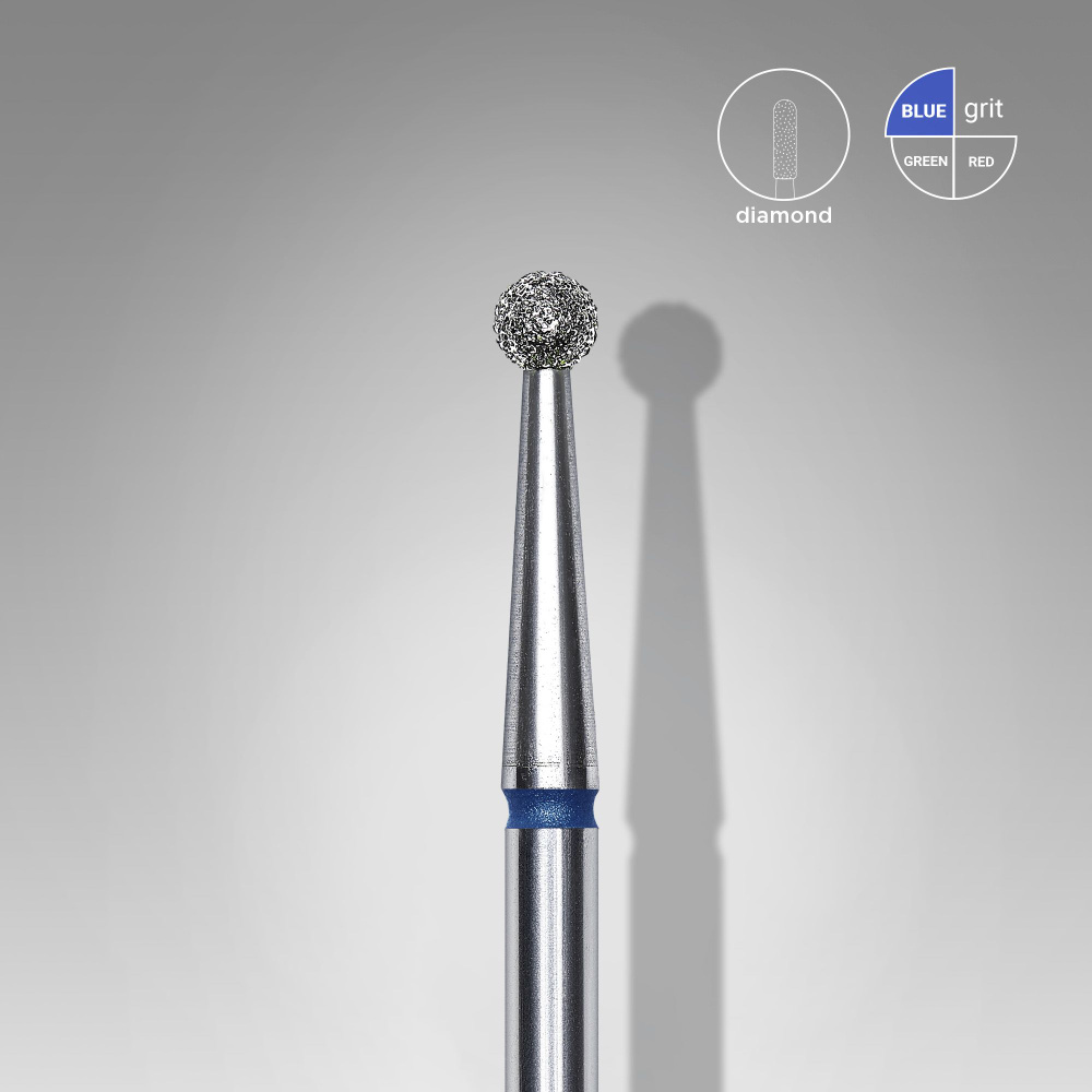 Staleks Аппарат для маникюра и педикюра Фреза алмазная, диаметр 3,5 мм шар, синяя насечка, EXPERT  #1