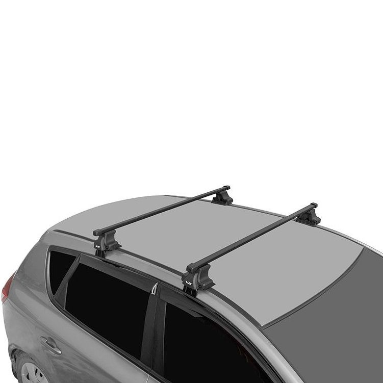 Багажник на крышу D-Lux 1 с дугами 1,3м прямоугольными черными в пластике для Audi A6 седан  #1