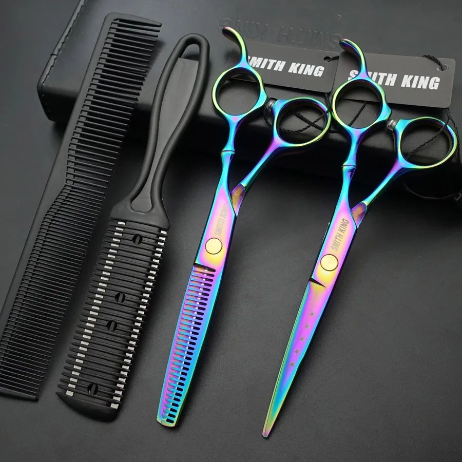 Набор профессиональных парикмахерских ножниц для стрижки и филировки 6", ручной триммер, антистатическая #1