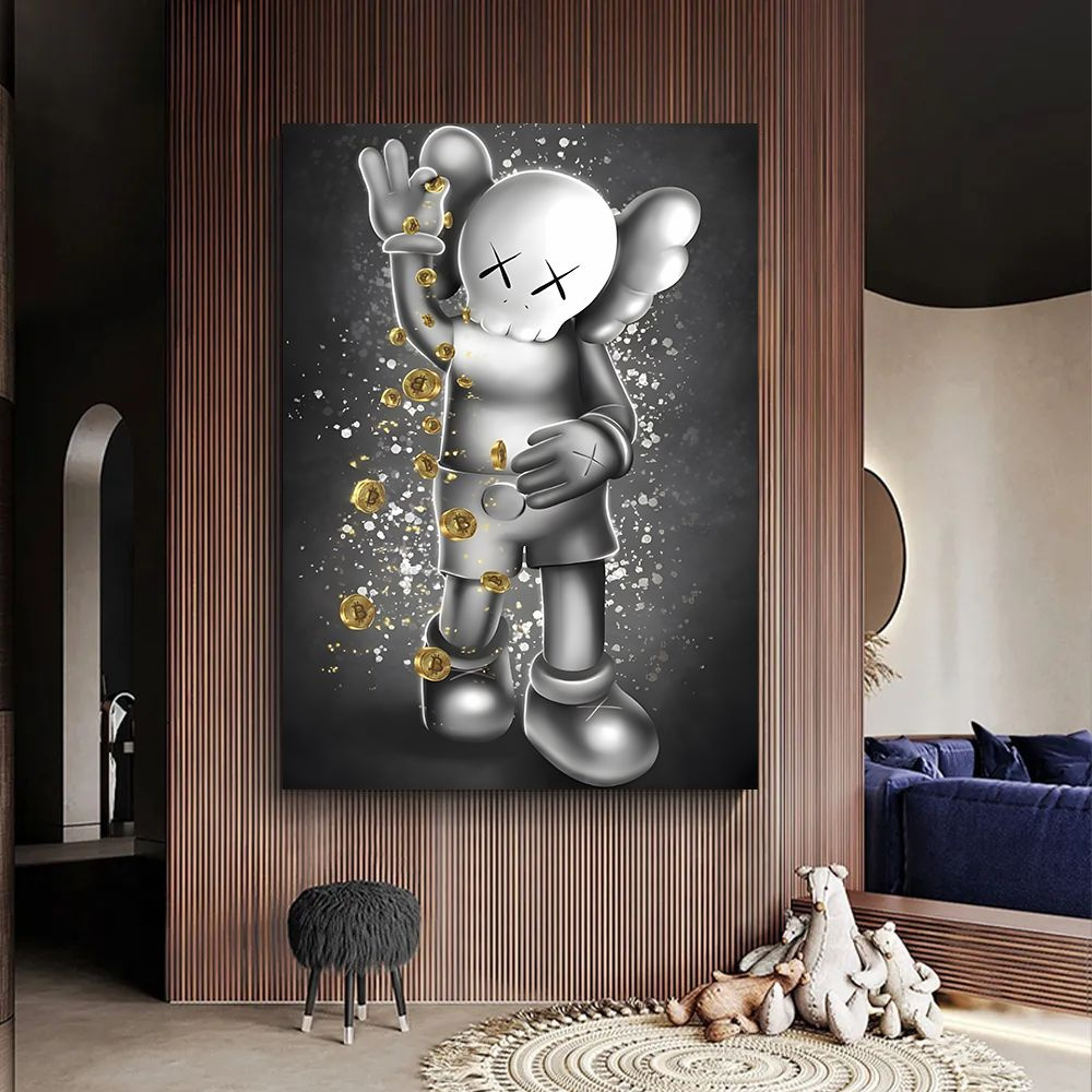 Kaws картина, интерьерная картина на холсте, 20х30 см. #1