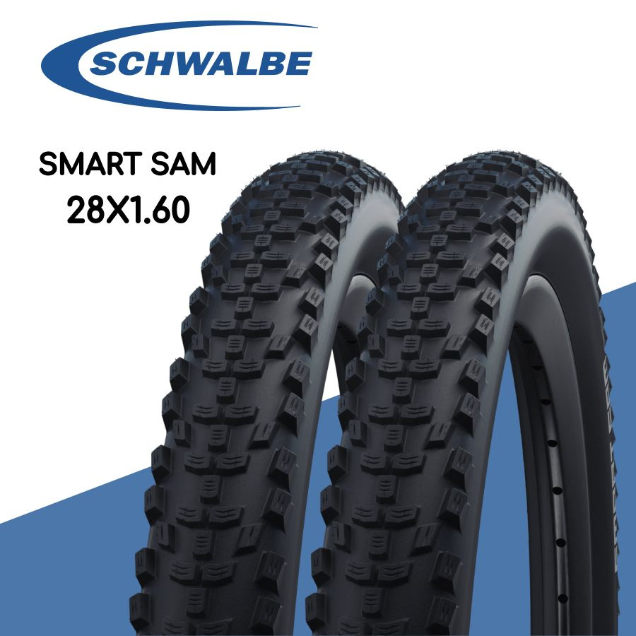 Покрышка велосипедная Schwalbe Smart Sam 28х1.60, сталь, чёрная, комплект из 2 штук  #1