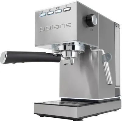 Кофеварка рожковая Polaris PCM 1542E Adore Crema, серебристая #1