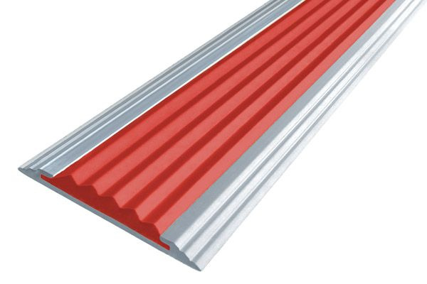 Алюминиевая Полоса с резиновой вставкой АП-40, красный, 1.35 м  #1