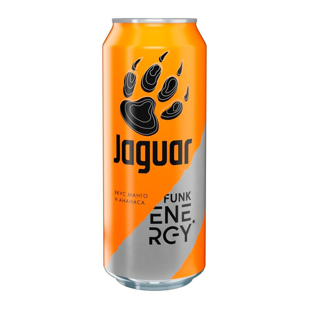 Напиток безалкогольный тонизирующий газированный Jaguar Funk Energy манго-ананас 0.45л ж/б*1шт  #1