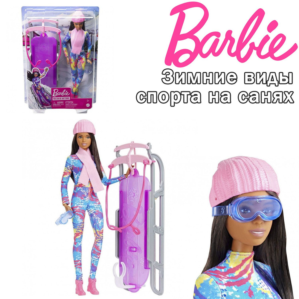 Кукла Barbie Зимние виды спорта на санях, HGM74 #1