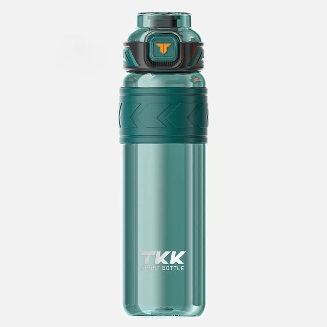 Спортивная фитнес бутылка фляга для воды TKK Premium из тритана с трубочкой, 600 мл, зелёная  #1