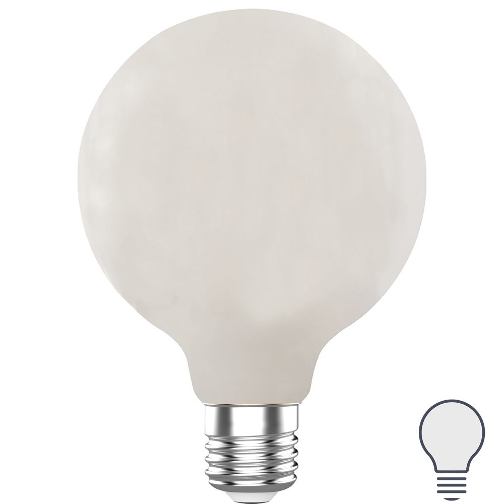 Лампа светодиодная Lexman G95 E27 220-240 В 9 Вт матовая 1055 лм нейтральный белый свет  #1