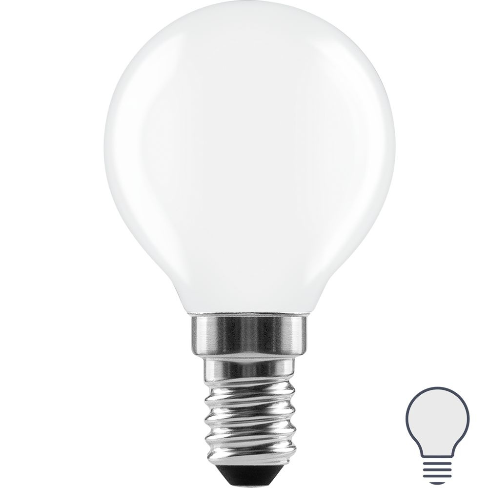 Лампа светодиодная Lexman E14 220-240 В 3.8 Вт шар матовая 500 лм нейтральный белый свет  #1