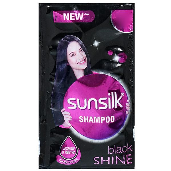 SUNSILK Shampoo BLACK SHINE, Unilever (САНСИЛК Шампунь для волос ЧЕРНОЕ СИЯНИЕ, с Жасмином и Ритхой, #1