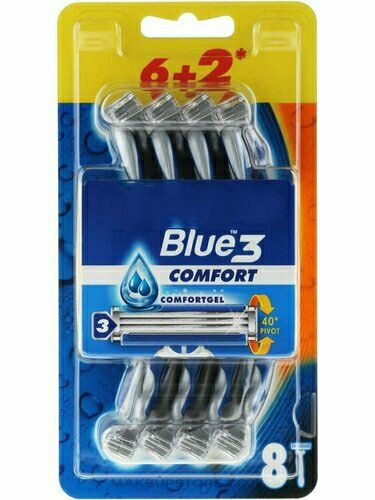 BLUE III Comfort (8) одноразовые станки 1 пачка #1