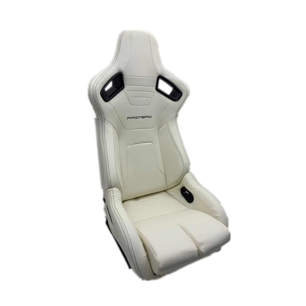 Спортивное гоночное сиденье: Универсальное ковшеобразное из белой ПВХ кожи для гоночных автомобилей  #1