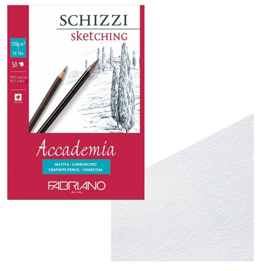 Склейка для графики FABRIANO "SCHIZZI Accademia" A3 (29.7х42см) 50 листов 120г/м2  #1