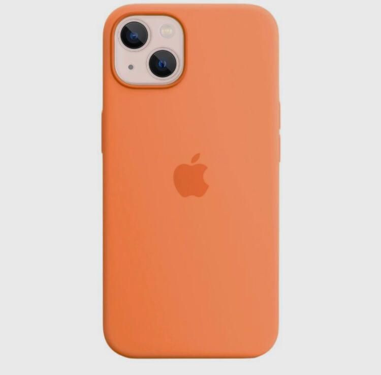 Панель-накладка Apple Silicone Case with MagSafe Orange для 15 Plus (с логотипом)  #1