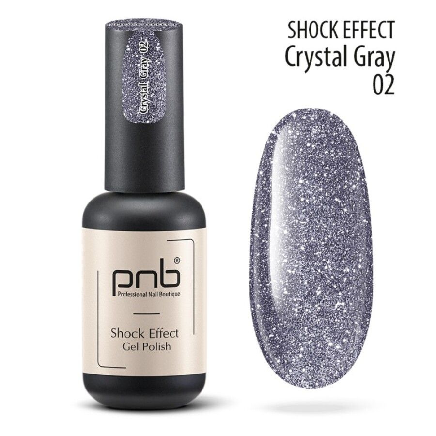 PNB, светоотражающий Гель лак для ногтей "SHOCK EFFECT" №02 (Crystal), 8 мл  #1