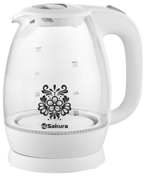 Чайник электрический Sakura SA-2715W 1.7л 2200Вт (стекло) #1