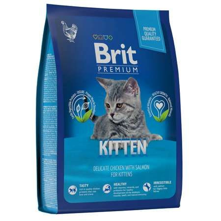 Сухой корм Brit Premium Cat Kitten для котят, беременных и кормящих кошек, Курица, 2 кг.  #1