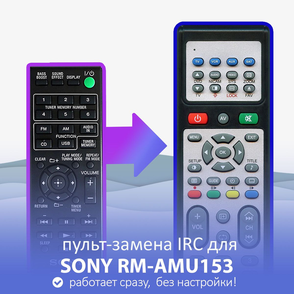 пульт-замена для SONY RM-AMU153 #1
