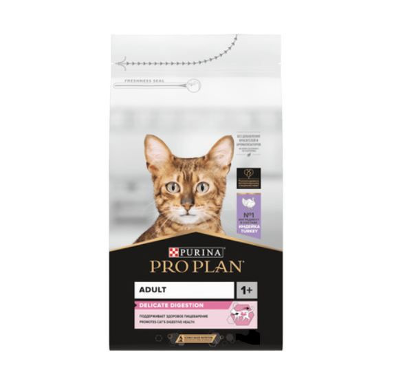 Purina Pro Plan Сухой корм для взрослых кошек с индейкой и рисом чувствительное пищеварение (Adult Delicate) #1