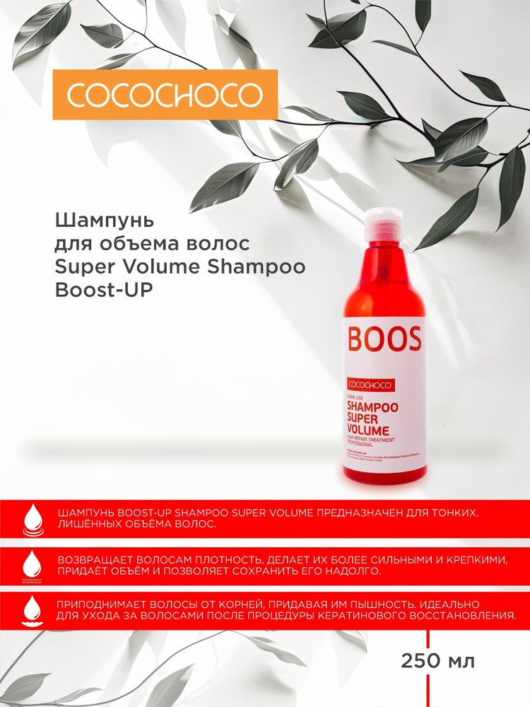 COCOCHOCO Шампунь для объема волос Super Volume Shampoo Boost-UP 250 мл #1