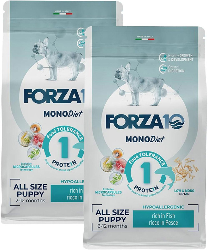 Сухой корм FORZA10 DOG PUPPY JUNIOR DIET монобелковый для щенков всех пород при аллергии с рыбой (1,5 #1