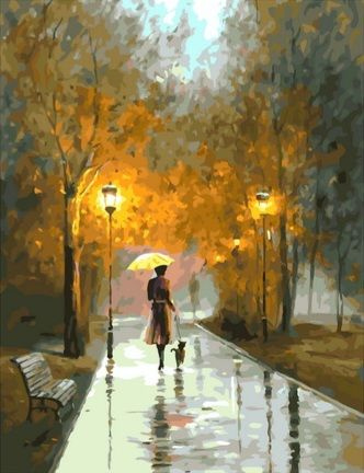 Картина по номерам "Осенняя прогулка" холст на подрамнике 40х50 см, GX46254  #1