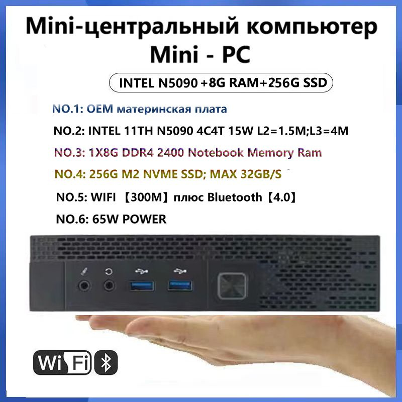 BAIMAN MiNi PC INTEL 11TH N5090+1X8G DDR4+256G M.2 NVME SSD+WIFI плюс Bluetooth 12V HDMI #1