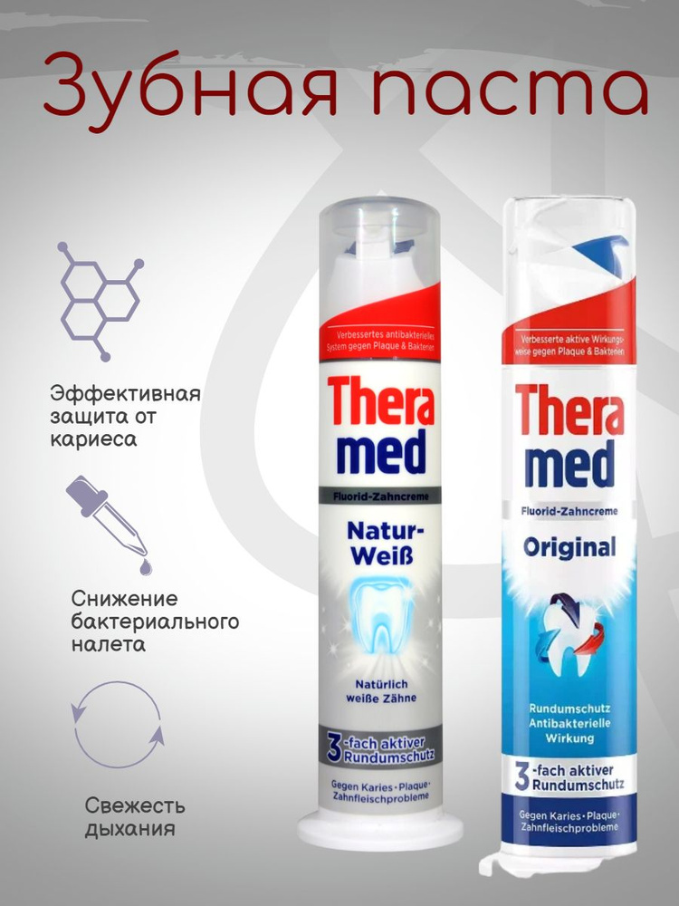 Набор зубных паст Theramed Original,Арктическая свежесть 2x100мл #1