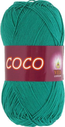 Пряжа Сoco (Vita cotton),цвет 4310 зеленая бирюза, 5 мотков, 50гр/240м,100% хлопок двойной мерсеризации,Индия #1