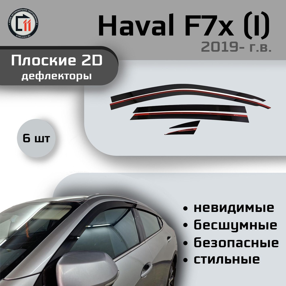 Дефлектор 2D для Haval F7X 2019-2022 (2D025-6.S11 / Комплект, 6шт) #1